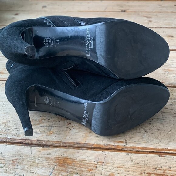 L.K. Bennett Black Suede Side Zip Nikita Boot Bootie - Picture 10 of 13